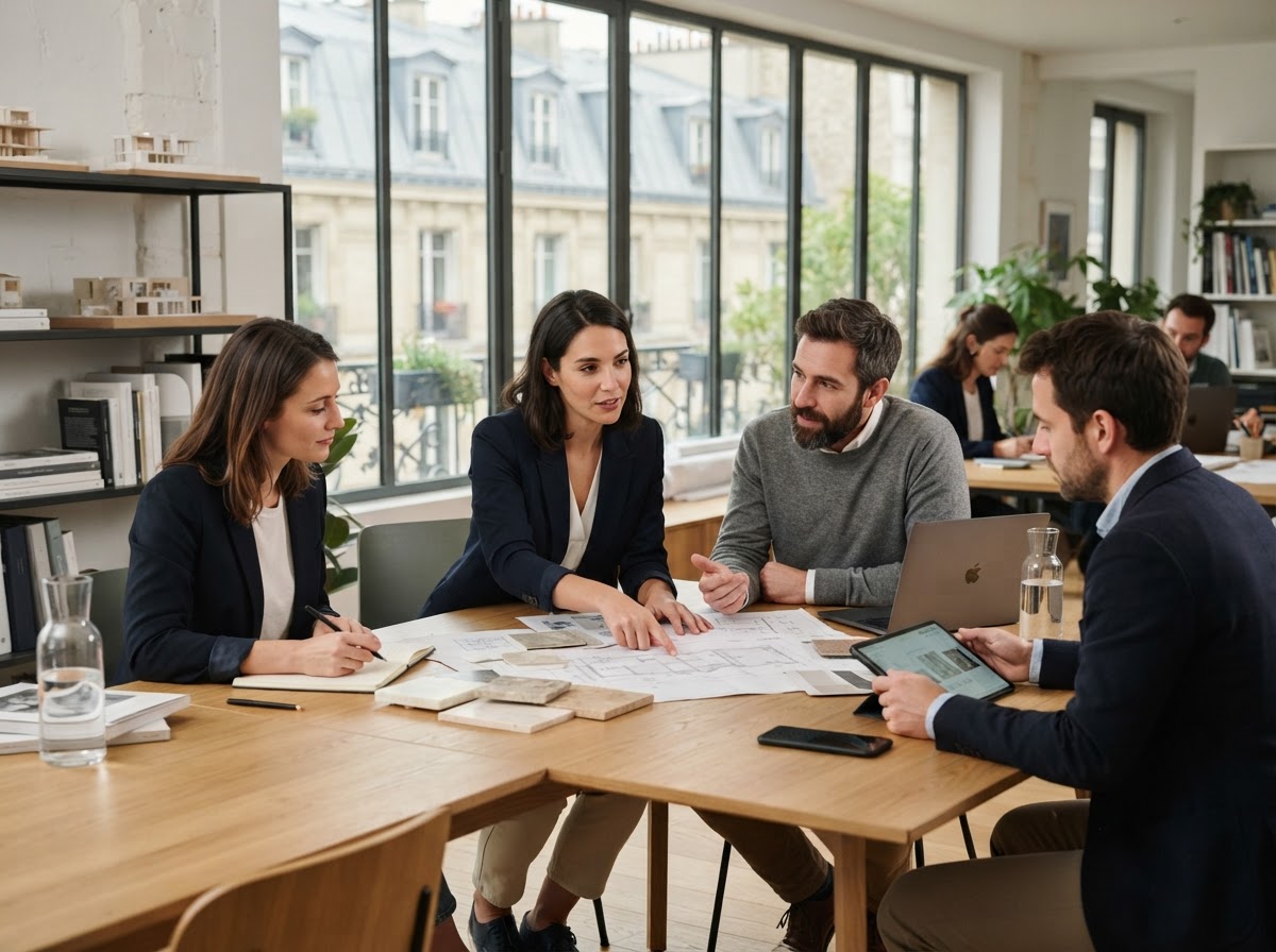Nacre Fondect — équipe analysant des indicateurs de marché sur un poste de travail
